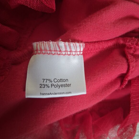 Hanna Andersson Girl's Size 130 (8) Red Velvet Long Sleeve Tiered Holiday Dress - Picture 4 of 8